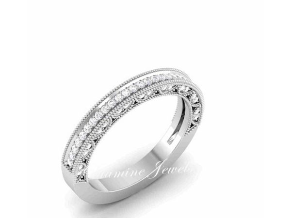 Women Band Rings Diamond 017