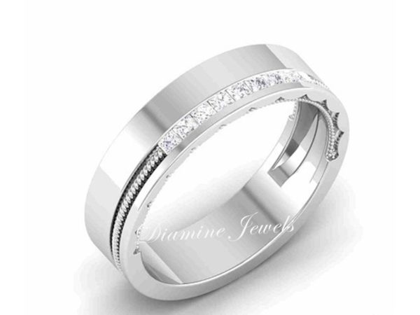 Women Band Rings Diamond 019